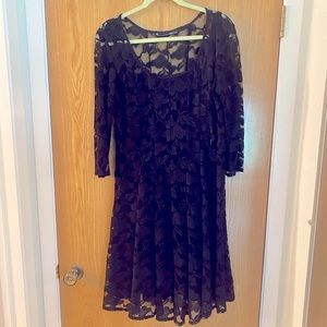 Black lace dress with slip